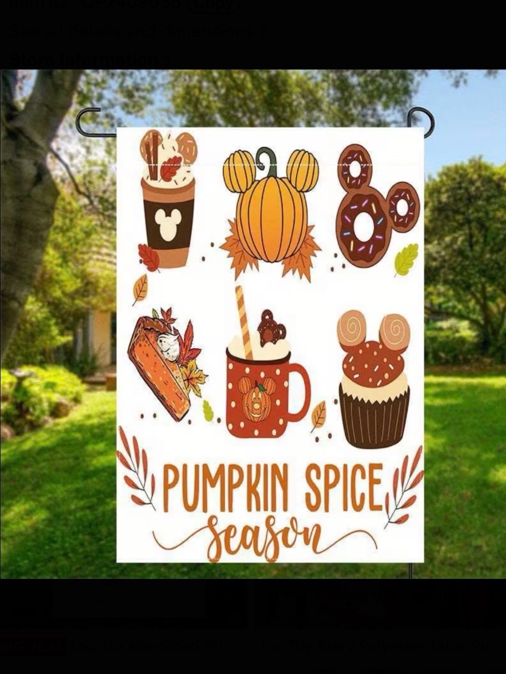 Fall Mickey Ears Flag